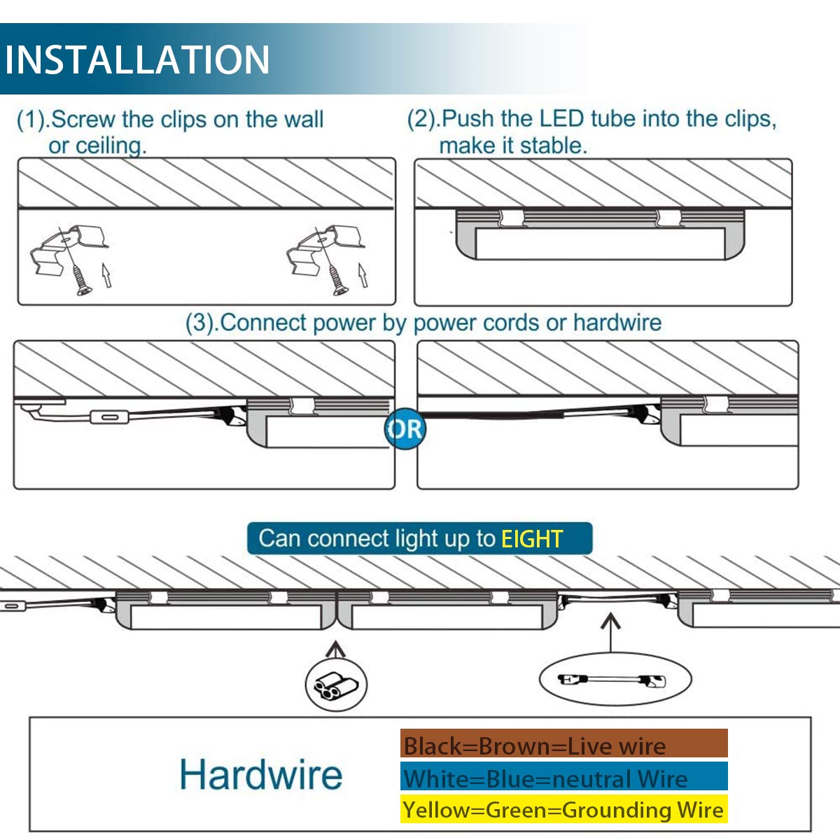 Barrina 14-Pack LED T5 Integrated Fixtures, 4FT 20W Super Bright White (6500K, 2200lm) - Shop Lights, Ceiling & Under Cabinet Lighting with Built-in On/Off Switch - Perfect for Garages, Workshops, Kitchens & Retail Spaces