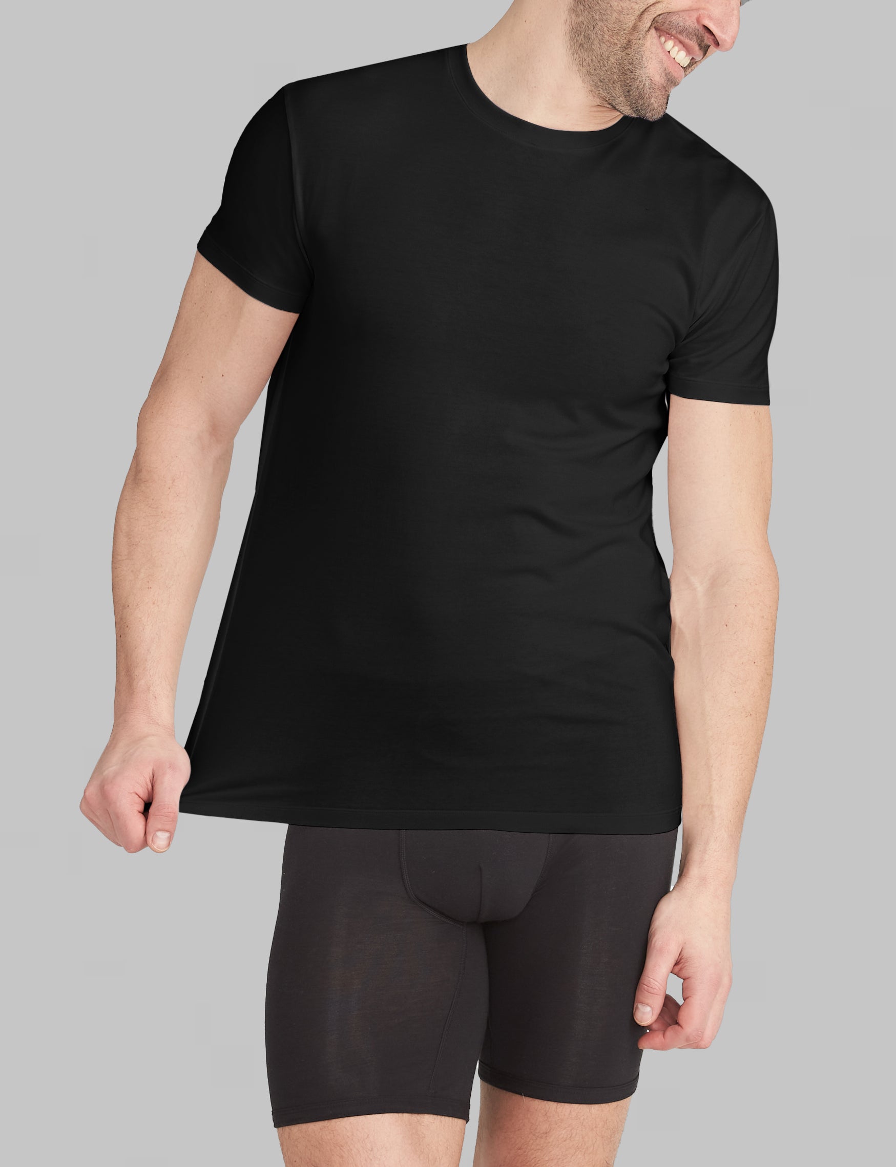 Breathable Cotton Crew Neck Undershirt for Men - Modern Fit Comfort for Everyday Wear & Layering