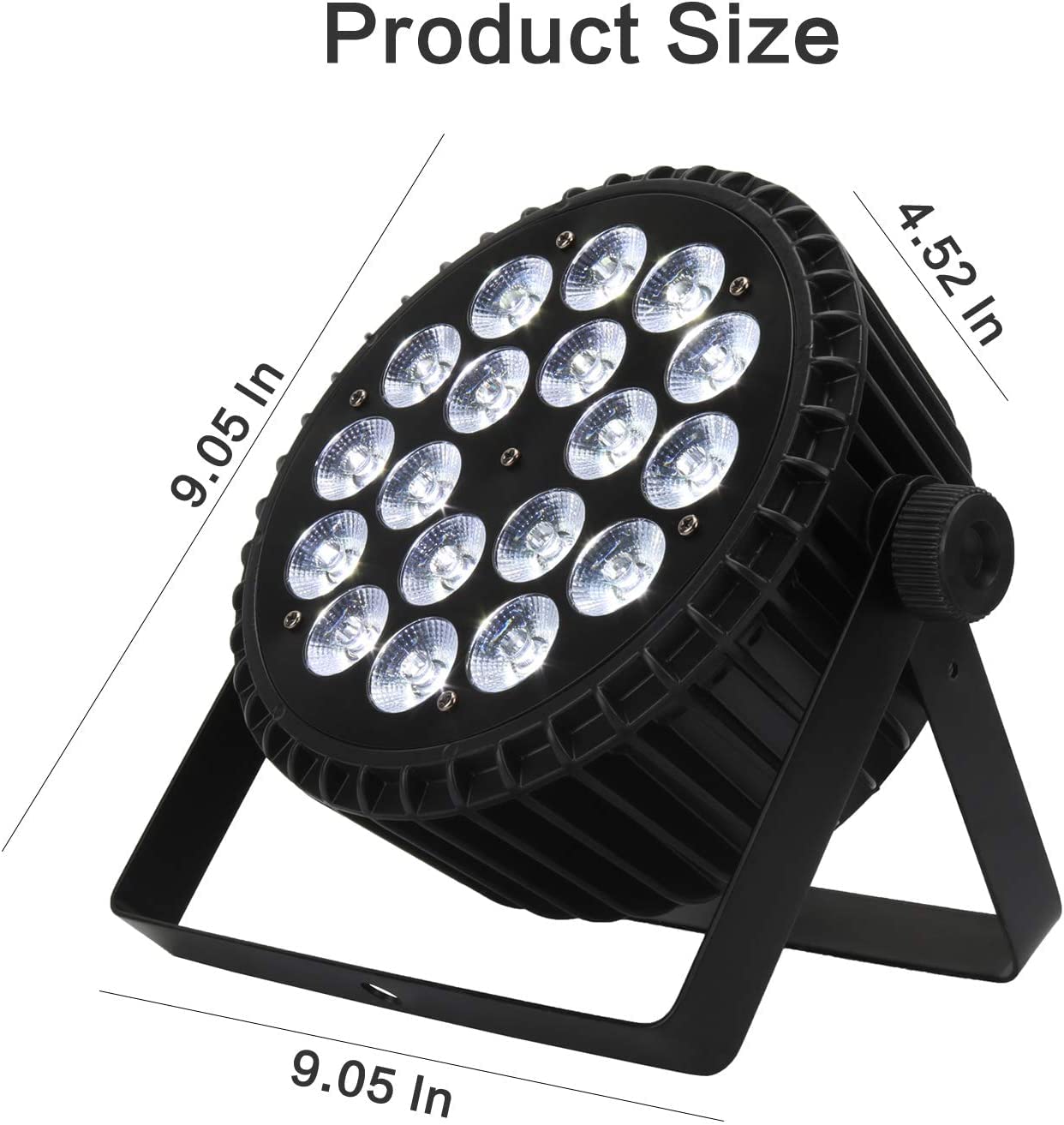 SHEHDS 18X18W LED Stage Par Lights - RGBWA+UV 6-in-1 DJ Lighting with Wash/Strobe Effects, DMX512 & Sound Control, Aluminum Alloy Uplights for Concerts, Clubs, Weddings, and Home Parties (1 Pack)