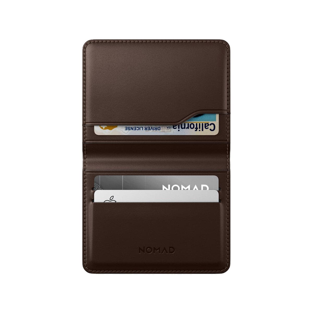 Premium NOMAD Card Wallet Plus - Genuine Rustic Brown Horween Leather RFID Blocking Slim Minimalist Wallet for Men & Women | Perfect for Travel, Everyday Carry & Business Cards