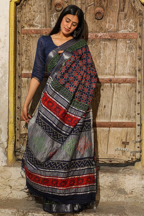 Exclusive Handblock Print Slub Cotton Saree – Elegant Traditional Indian Wear for Weddings, Festivals & Special Occasions