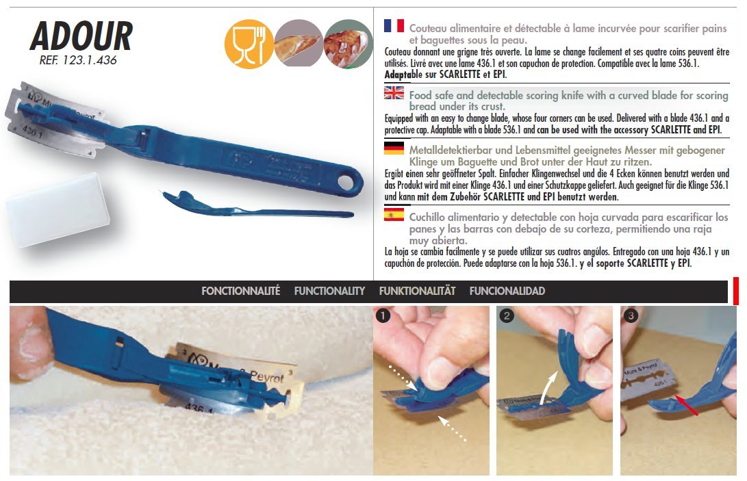 Professional Mure & Peyrot Bread Lame - French-Made Adour Model Dough Scoring Tool with Safety Lock, Blade & Protective Cover | Premium Baking Accessory for Artisan Bread, Sourdough & Pastry Making | Trusted Brand Since 1904