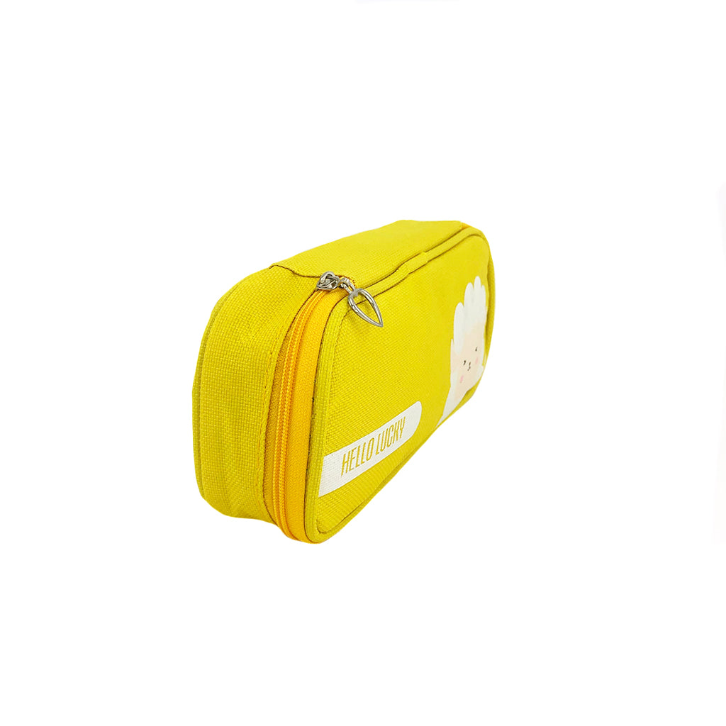 Durable Canvas Lamb Pencil Case for School, Office & Travel - Stylish & Spacious Organizer for Pens, Markers & Art Supplies