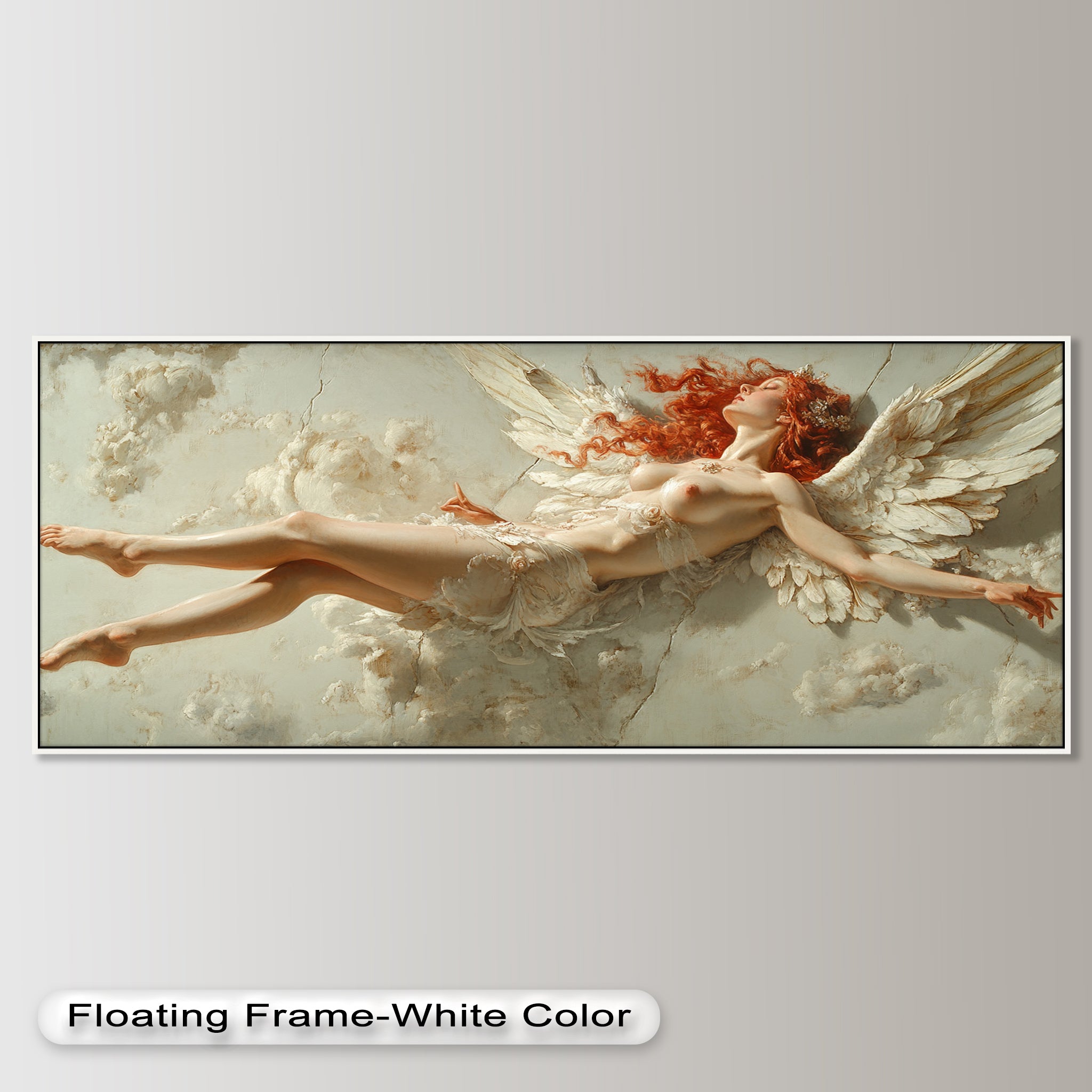 Ascension of the Flame - Mythological Angel Oil Painting Wall Art for Home Decor, Living Room, Bedroom & Office