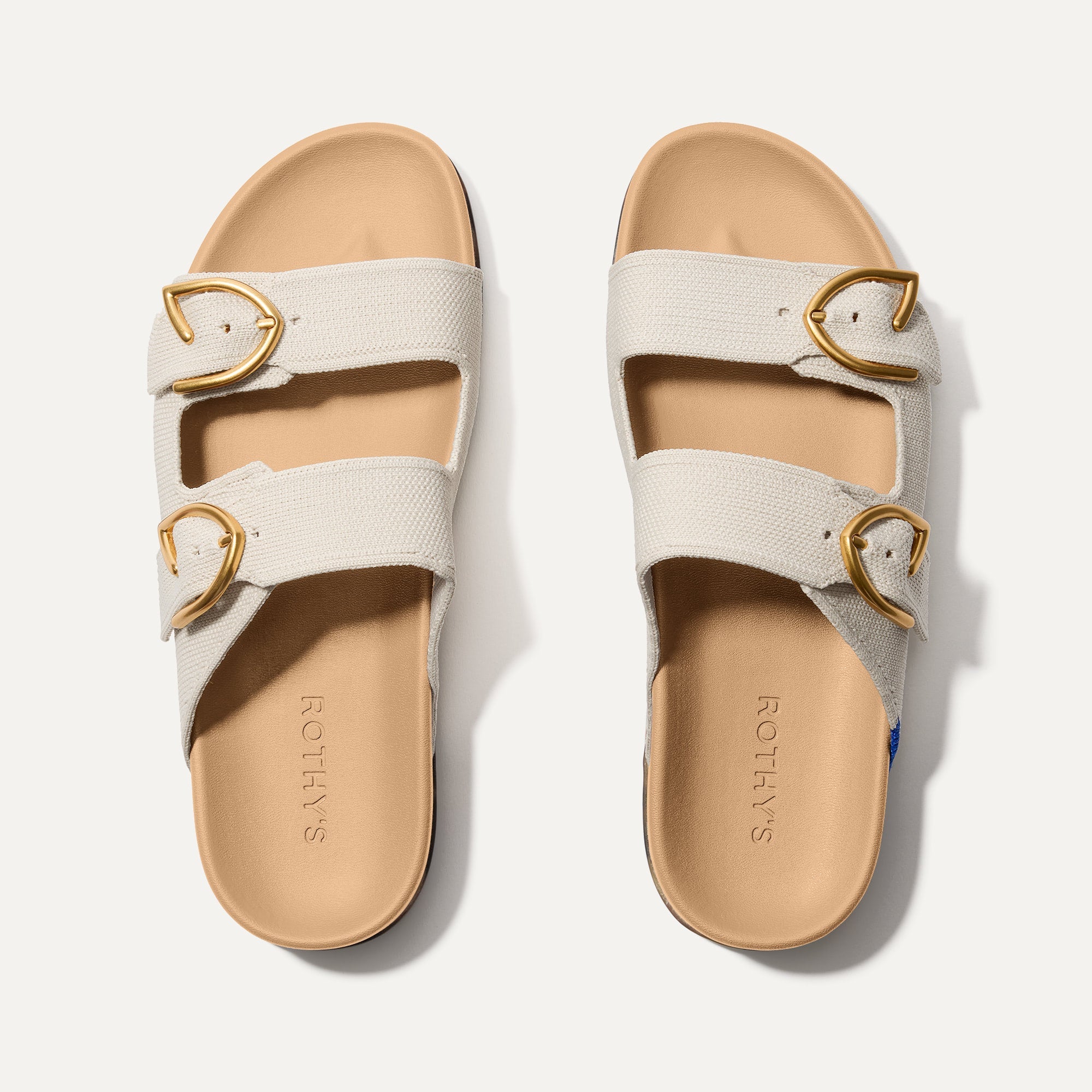 Premium Adjustable Buckle Slide Sandals in Sea Salt - Perfect for Beach, Pool, and Summer Outfits