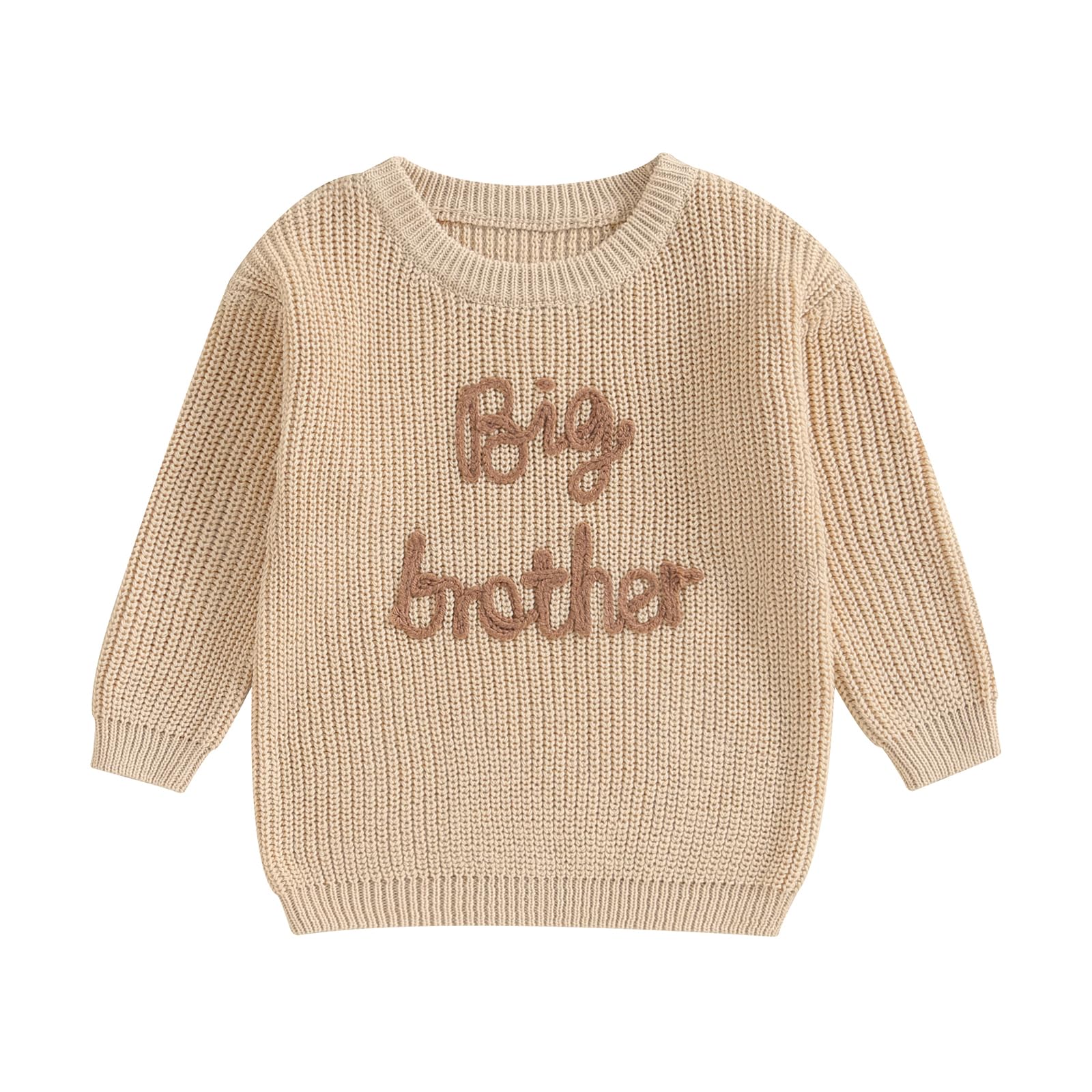 Big Brother Little Brother Matching Outfits - Toddler & Baby Boy Knit Sweater Romper Set - Warm Fall Winter Clothes for Siblings - Perfect for Family Photos, Holiday Gatherings & Cozy Outings