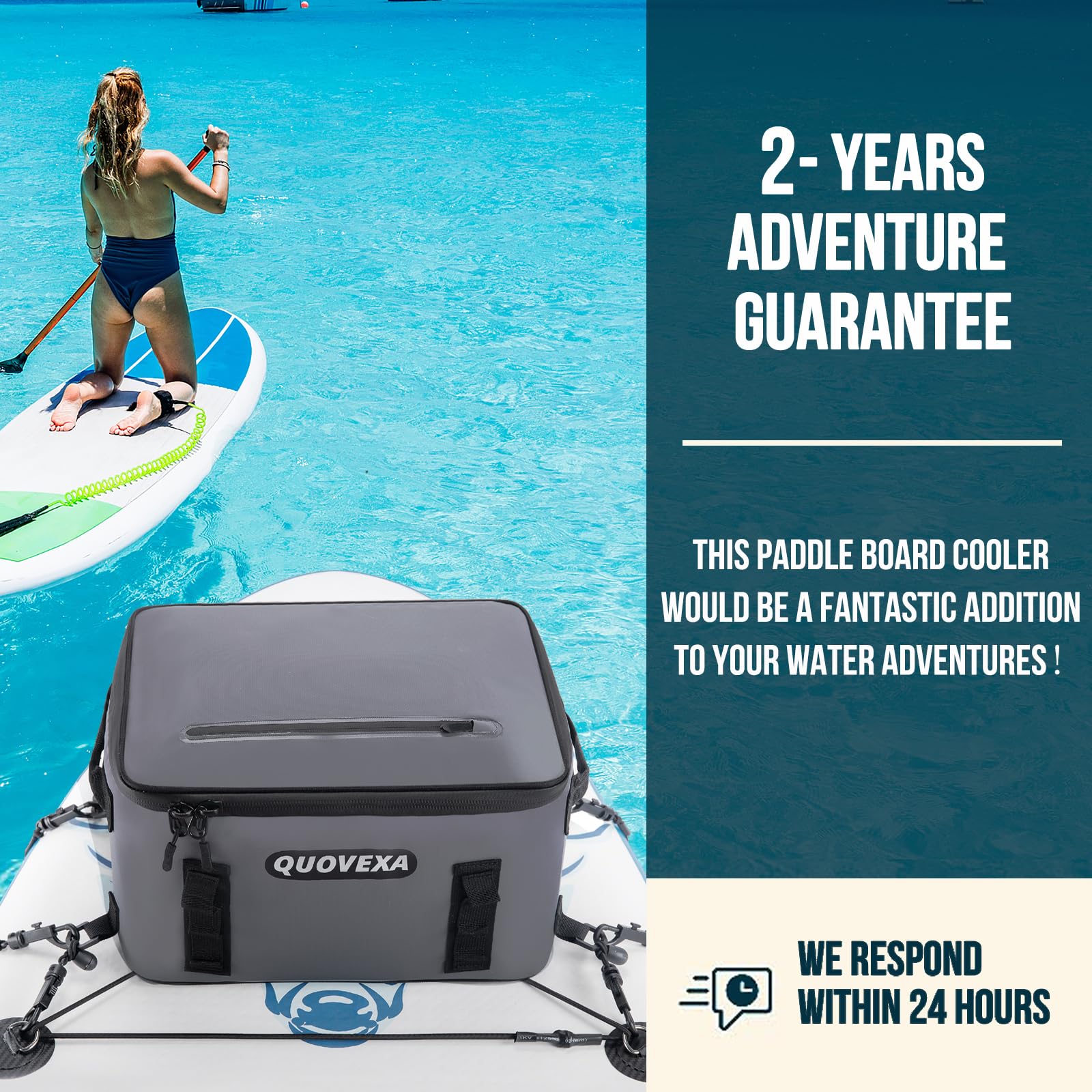 **Premium Paddle Board Cooler Bag - SUP & Kayak Cooler with 4 Pockets, Holds 30 Cans - Waterproof Deck Bag with Phone Pouch - Ideal for Paddleboarding, Kayaking & Beach Outings**