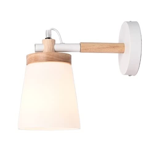 Modern Minimalist Wall Lamp - Warm White Glass Loom Light Fixture with E27 Base for Kitchen, Living Room, Staircase & Balcony | KUXY Home Decor Lighting (Style B) | Perfect for Ambient Lighting in Bedrooms, Hallways and Cozy Corners