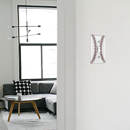 WIRESTER Single Gang Toggle Light Switch Plate Cover - Baseball Design Wall Plate (2-Pack) for Bedroom, Living Room & Office Decor