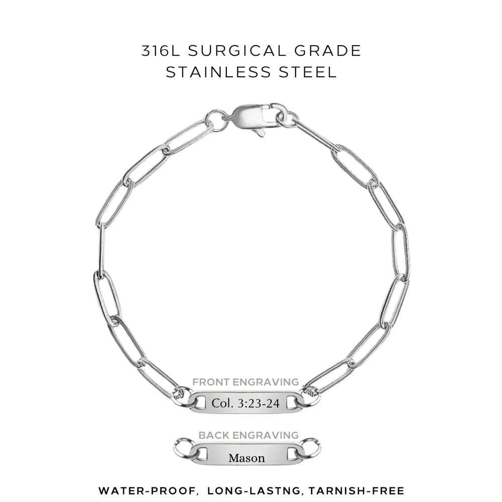 Personalized Engraved Paperclip Bracelet - Custom Name Jewelry Gift for Women - Perfect for Birthdays, Anniversaries & Special Occasions