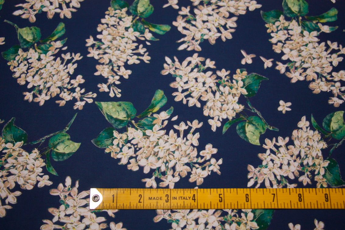 Liberty of London Archive Lilac Navy Floral Print Fabric - Perfect for Dresses, Scarves & Home Decor