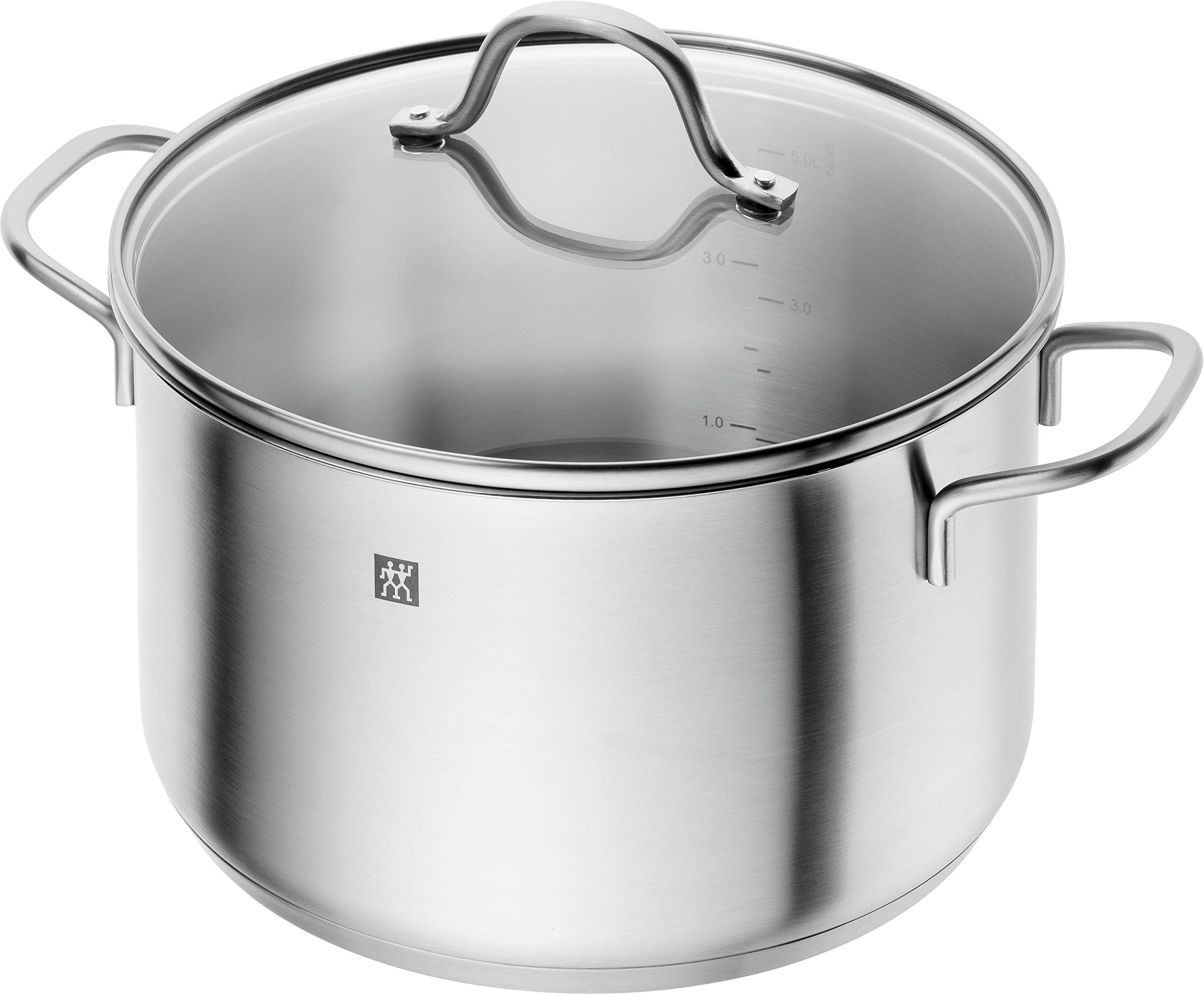 ZWILLING 5-Piece Flow Cookware Set with 4 Lids, Induction Compatible, Stainless Steel Pots and Pans for Professional Cooking & Home Kitchen Use