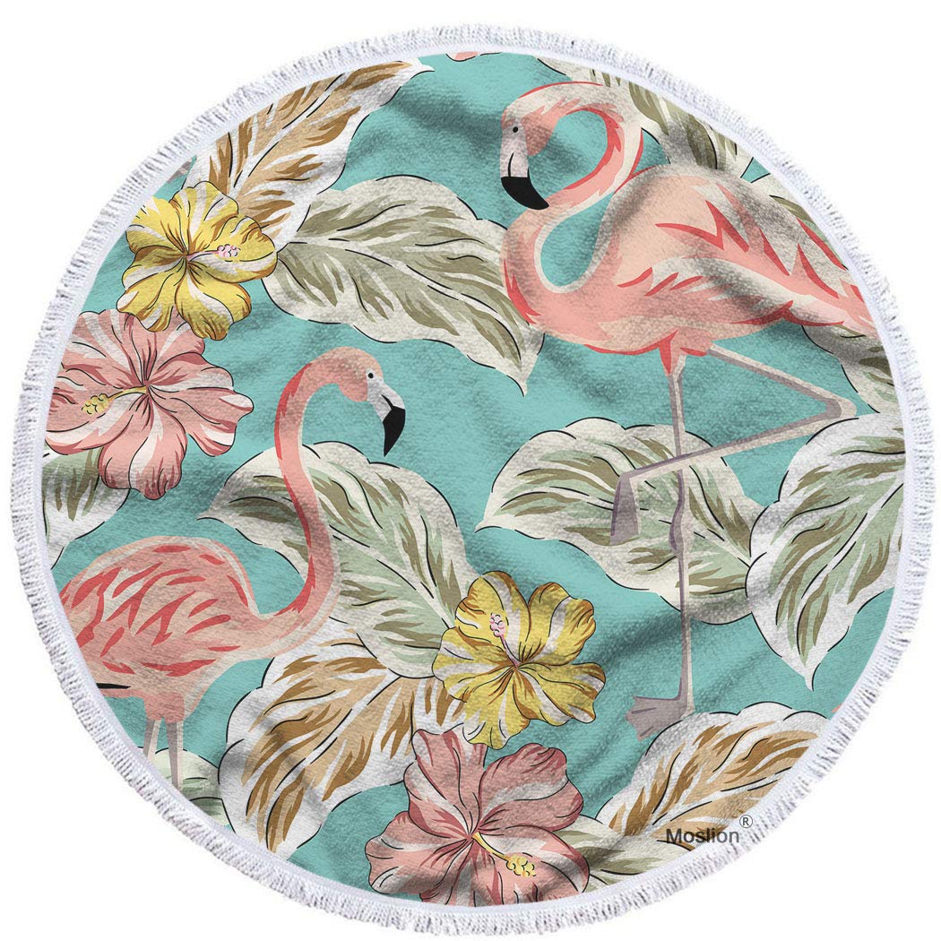 **Moslion Flamingo Round Beach Towels - 63