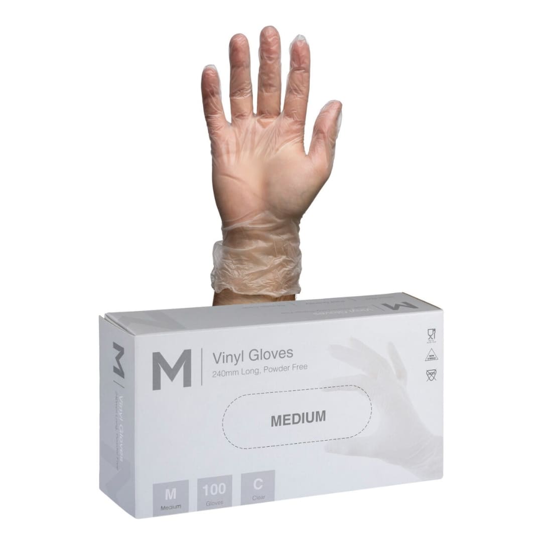 **Powder-Free Clear Vinyl Gloves - 240mm Cuff, 5.0g, 1000 Gloves per Carton - Ideal for Food Handling, Medical Use & Cleaning**