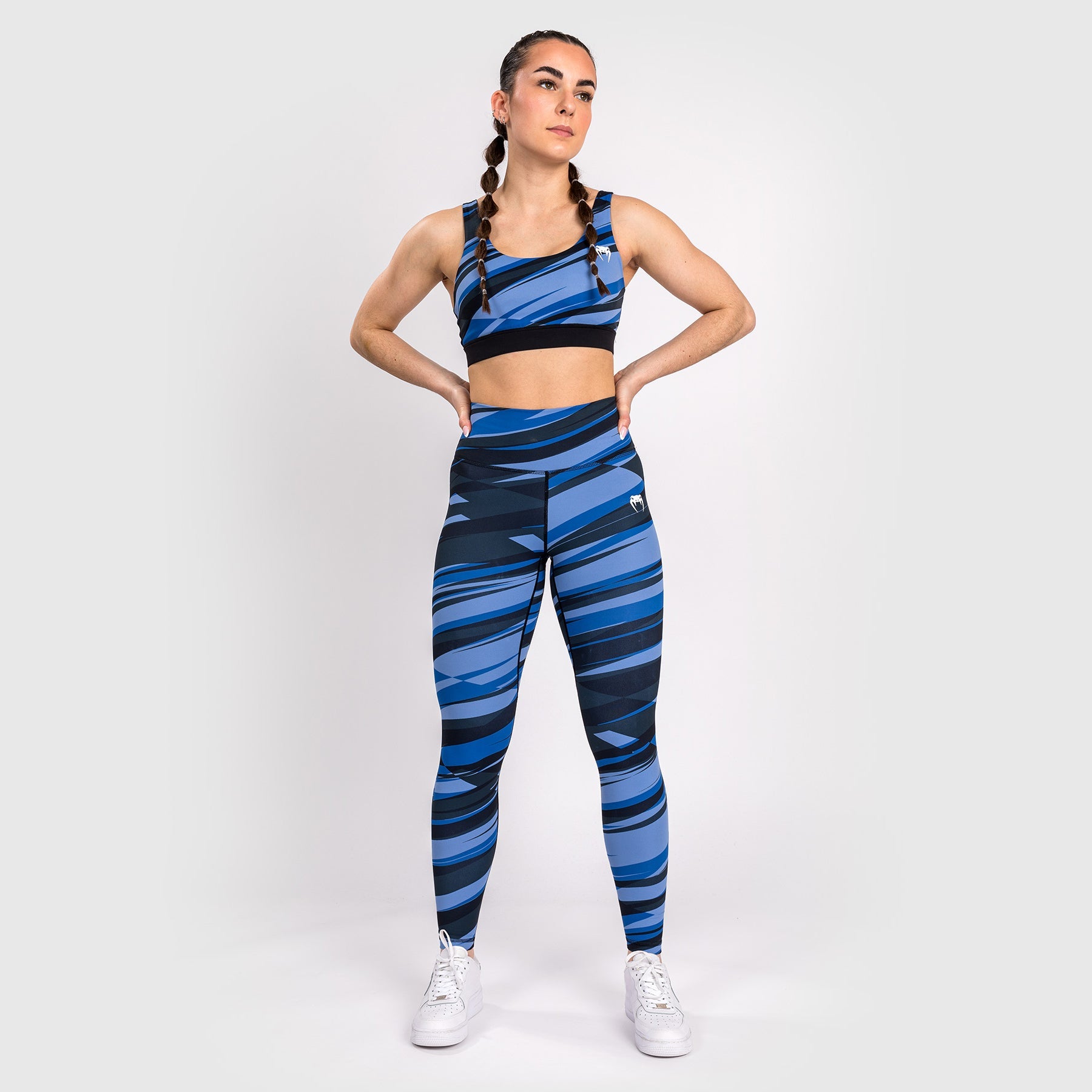 Venum Abyss Women's High-Waisted Yoga Leggings - Shadow Blue | Moisture-Wicking & Stretchy Workout Pants for Gym, Running & Fitness Training