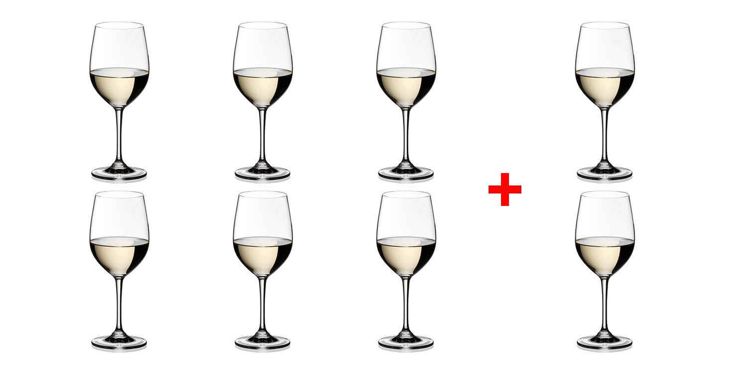 Riedel Vinum Chablis Chardonnay Wine Glasses - Set of 6 + 2 Bonus Crystal Wine Glasses for White Wine Tasting, Dinner Parties & Gift Giving