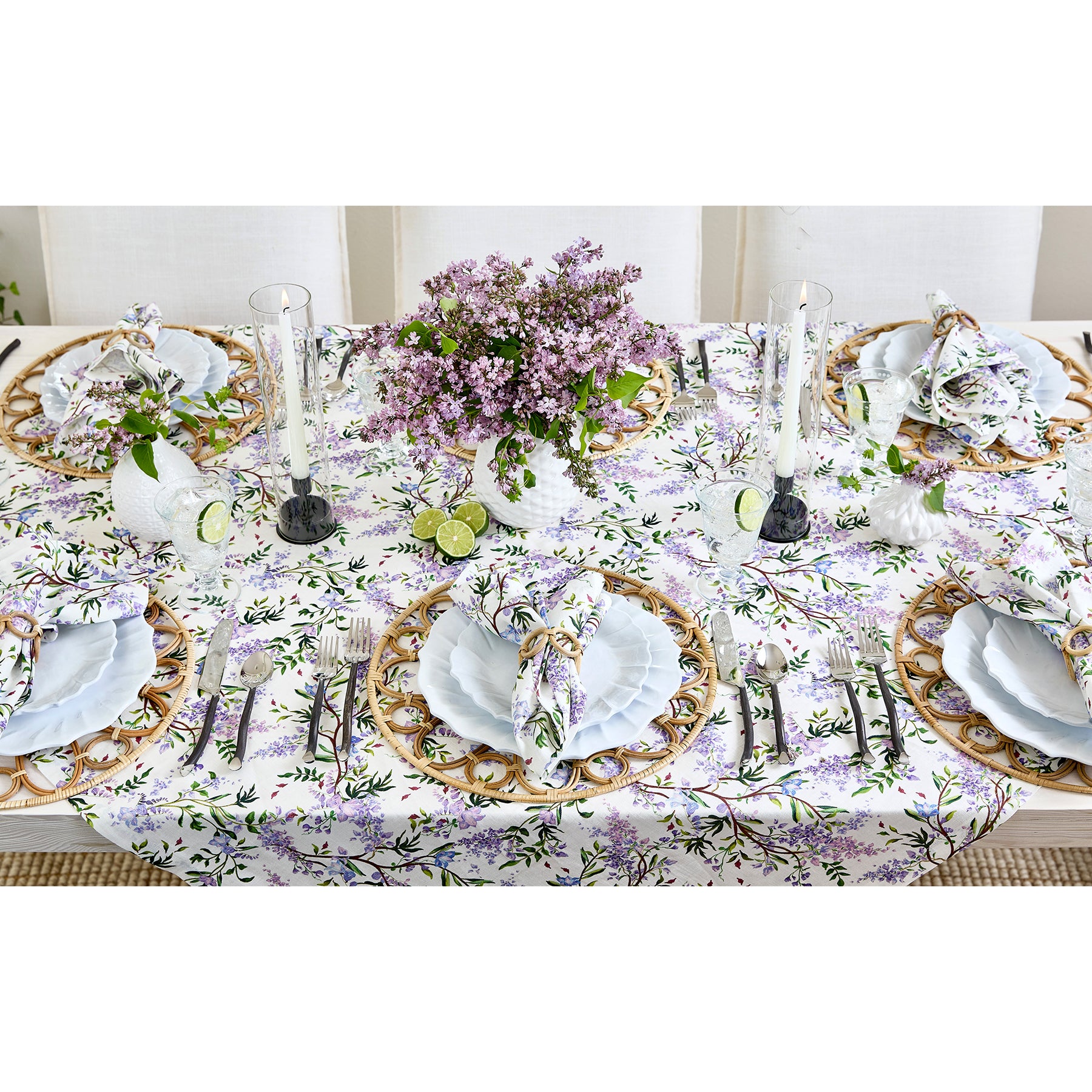 Lilac Floral Table Throw Blanket - Soft Decorative Cover for Dining Room, Living Room, or Bedroom - Perfect for Home Decor, Parties, and Cozy Evenings