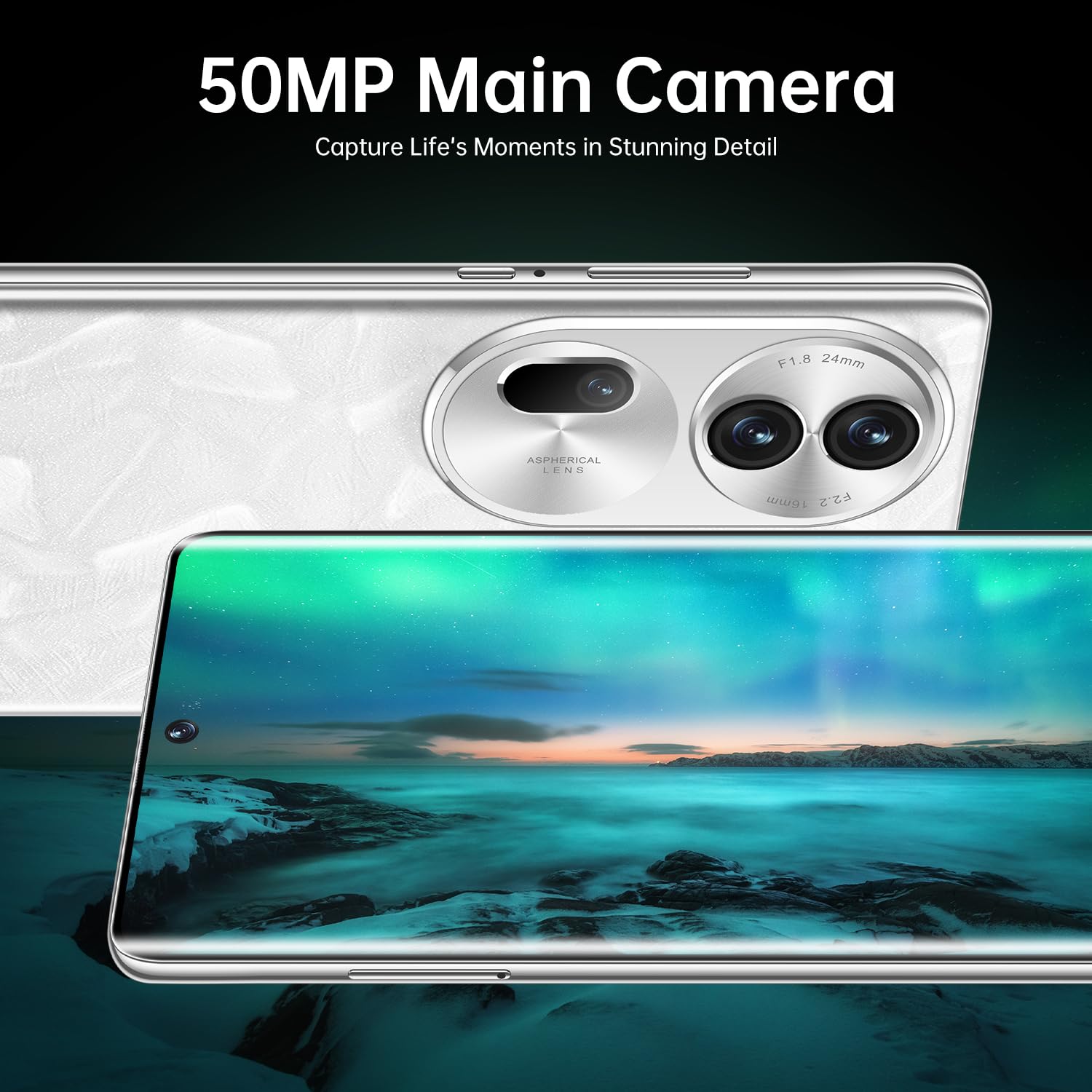 Reno 11 Pro Unlocked Smartphone 8GB RAM 256GB Storage | 6000mAh Long-Lasting Battery | 50MP+13MP Dual Camera | 5G Dual SIM Android Phone (Pearl White) - Perfect for Travel, Photography & Business Professionals