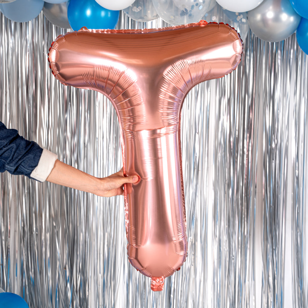 Rose Gold Mylar Letter T Balloon - 40