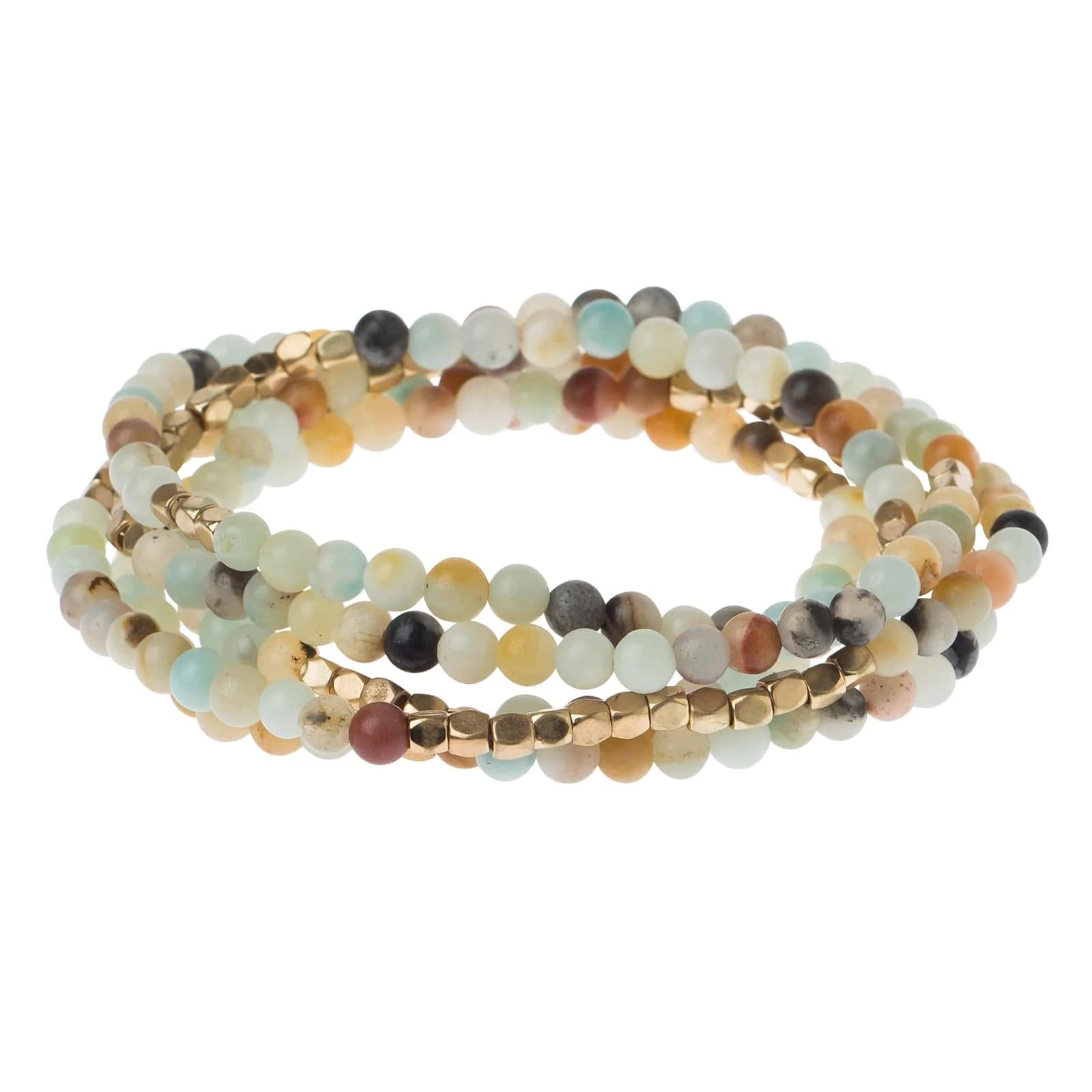 Amazonite Wrap Bracelet for Courage & Confidence - Healing Crystal Jewelry for Stress Relief, Meditation & Positive Energy (Gift for Women, Men)