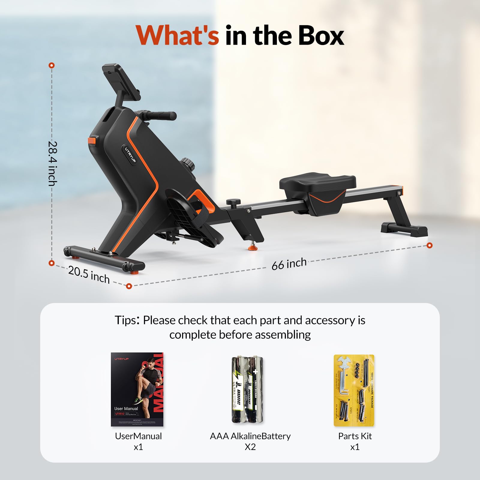 Premium Magnetic & Water Rowing Machine for Home Gym - 16-Level Quiet Resistance, Foldable Design, 350 LB Capacity with Bluetooth Connectivity & Fitness App Support - Perfect for Small Spaces & Full-Body Workouts