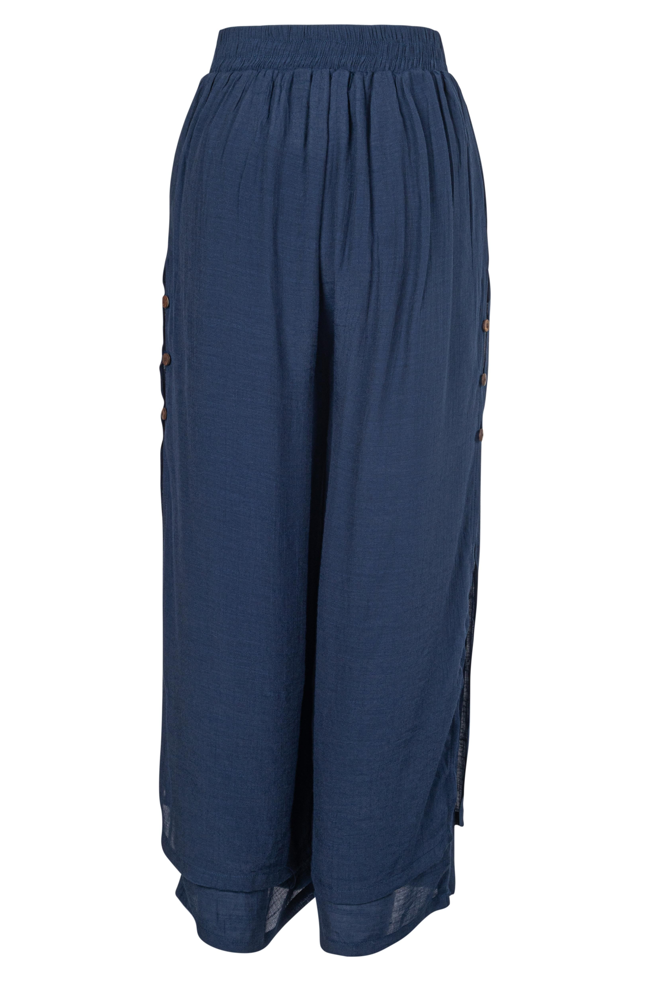 Lightweight Culottes for Women - Navy Blue High Waist Wide Leg Pants | 8838A1 | Comfortable Office Wear & Casual Outfits