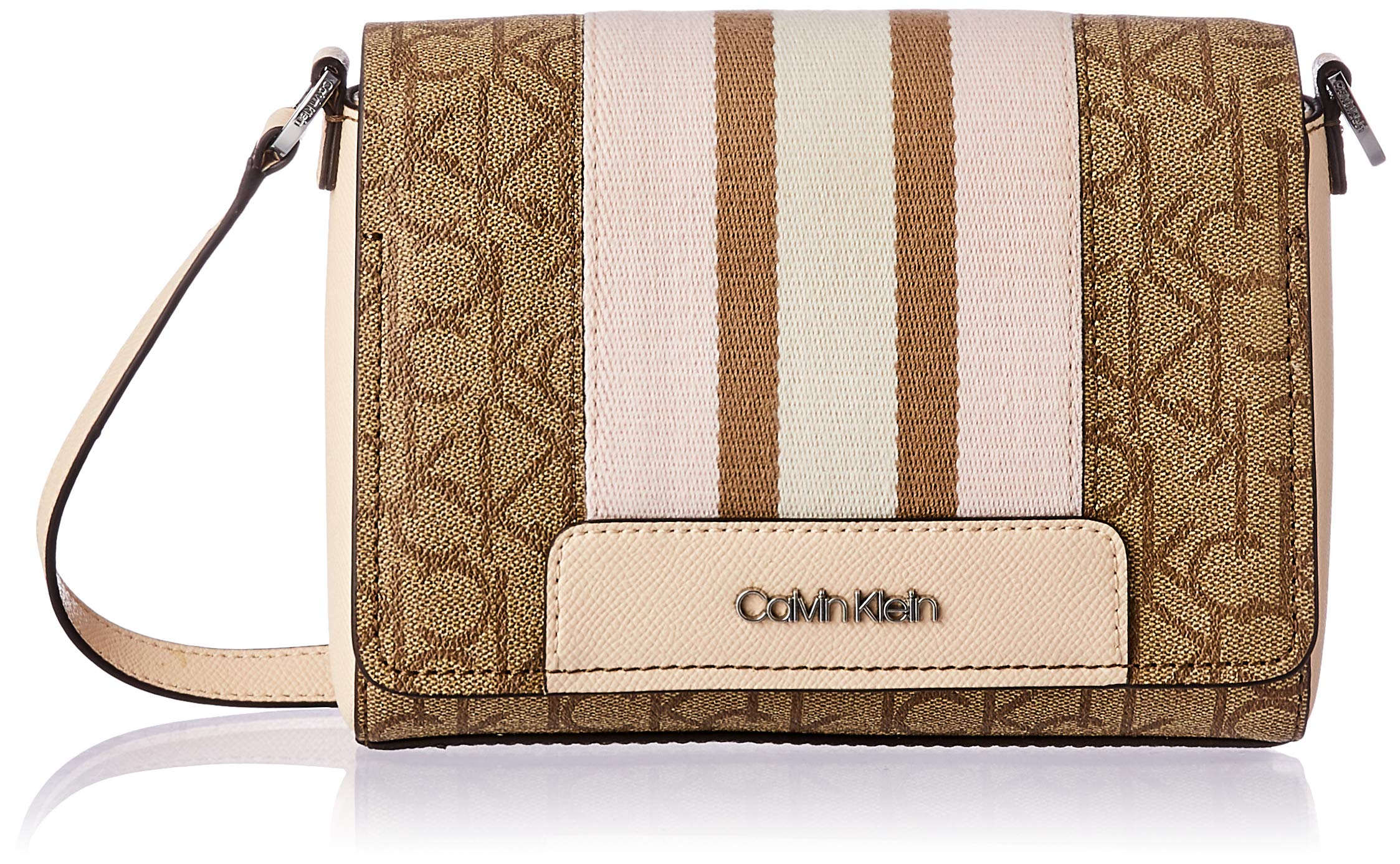 Calvin Klein Clara Signature Monogram Key Item Demi Shoulder Bag for Women | Stylish Crossbody Purse for Work, Travel & Everyday Use | Fashionable Handbag with Adjustable Strap