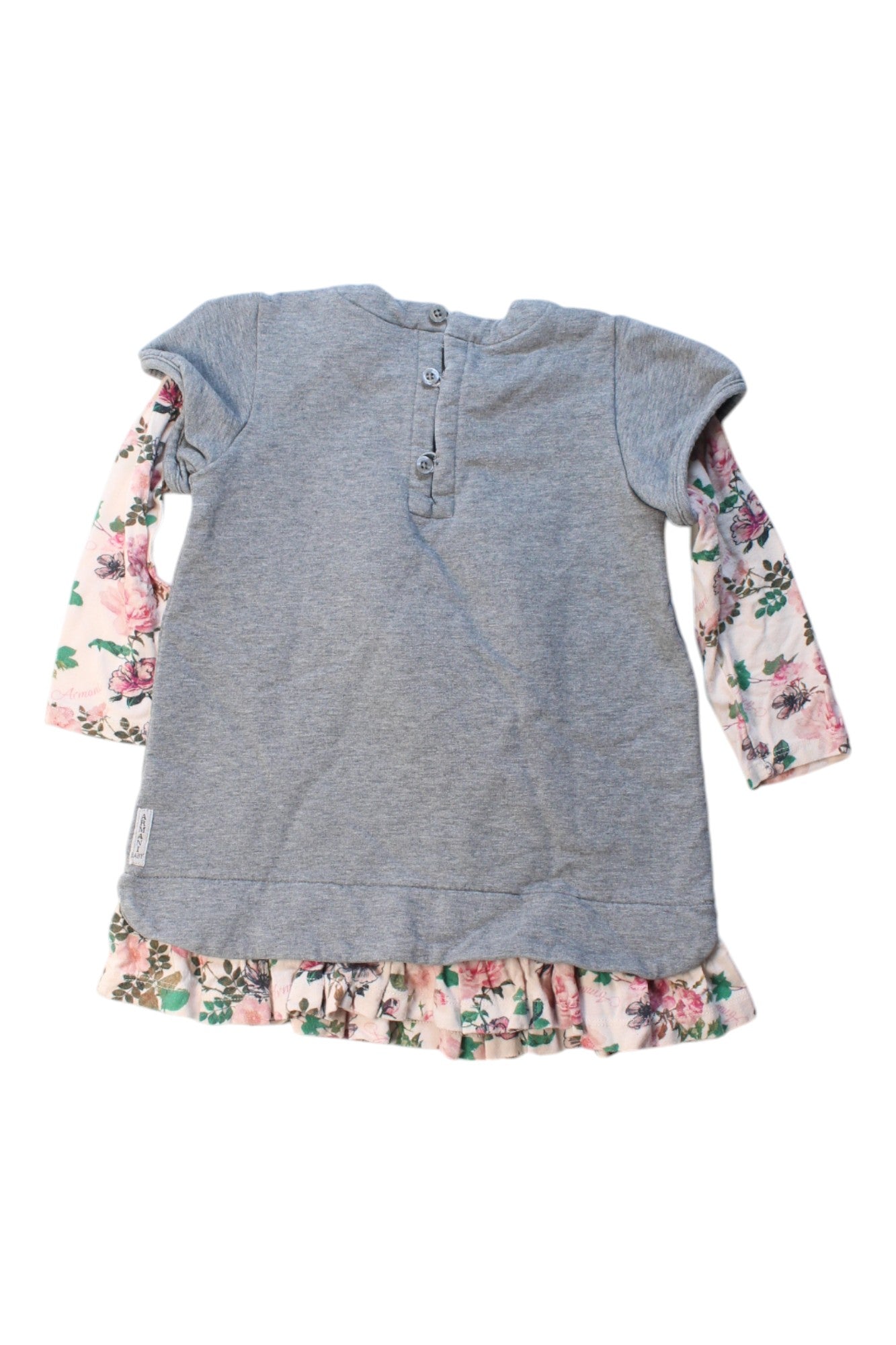 Armani Floral Long Sleeve Baby Dress Set for Girls 12-18 Months - Perfect for Special Occasions & Family Photos