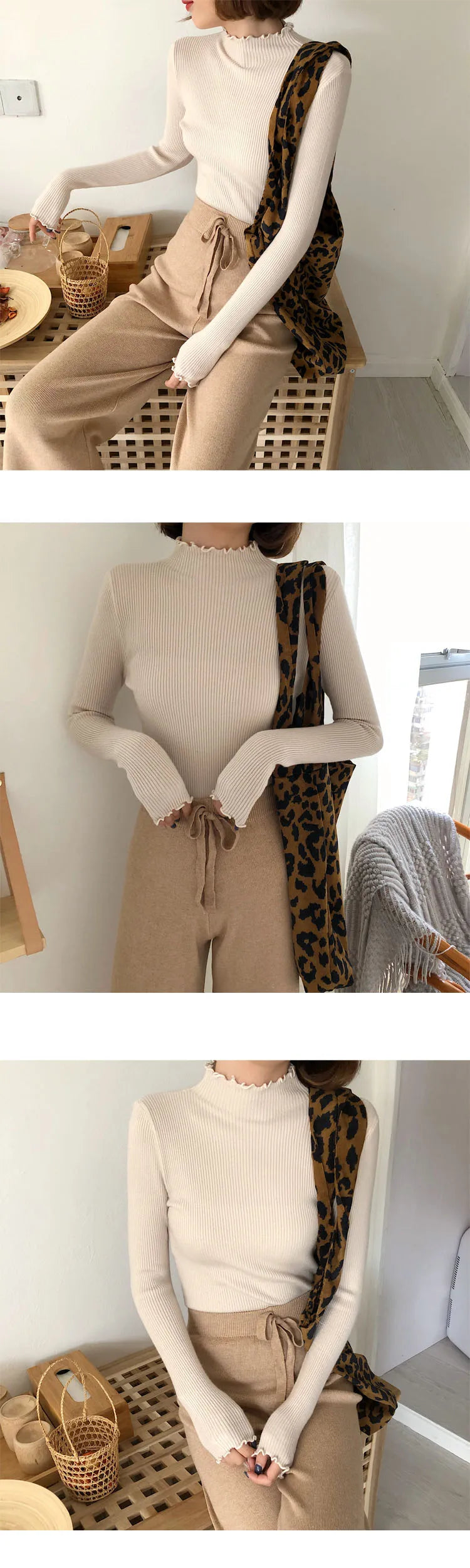 Women's Stretchable Turtleneck Sweater - Soft & Comfortable Winter Pullover for Casual Wear, Office & Date Night