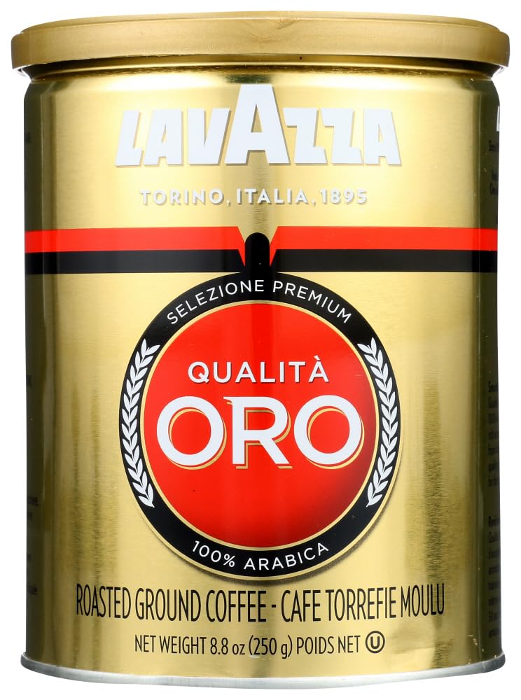 Lavazza Qualita Oro Ground Coffee - Premium Italian Blend, Medium Roast, Rich & Aromatic Flavor - Perfect for Espresso, Drip Coffee & French Press Brewing