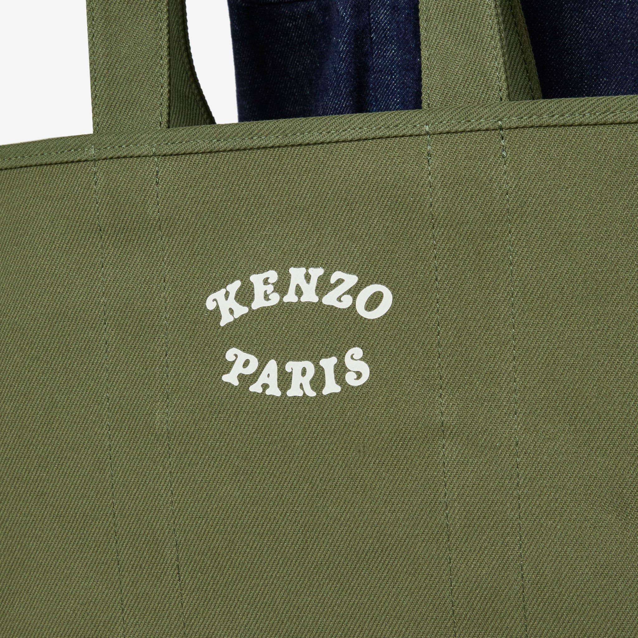KENZO VERDY MARKET Large Reversible Tote Bag in Khaki | Fashionable & Spacious Unisex Shoulder Bag for Work, Travel & Shopping