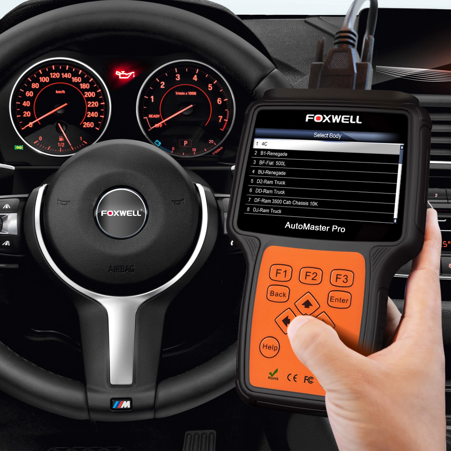FOXWELL Professional OBD2 Scanner - ABS, Oil Light Reset, EPB Service, All-System Diagnostic Scan Tool for Cars & Trucks | CAN OBD II EOBD Code Reader | Perfect for DIY Mechanics & Auto Repair Shops