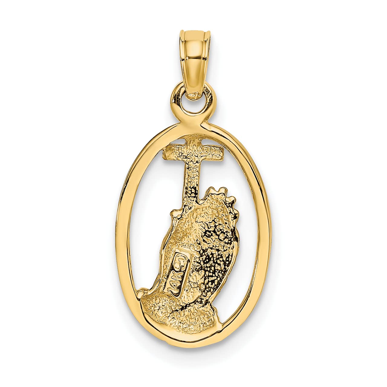 Lex & Lu 14K Yellow Gold Rhodium-Plated Praying Hands and Cross Charm Pendant Necklace - Perfect for Religious Gifts, Baptisms & Spiritual Jewelry