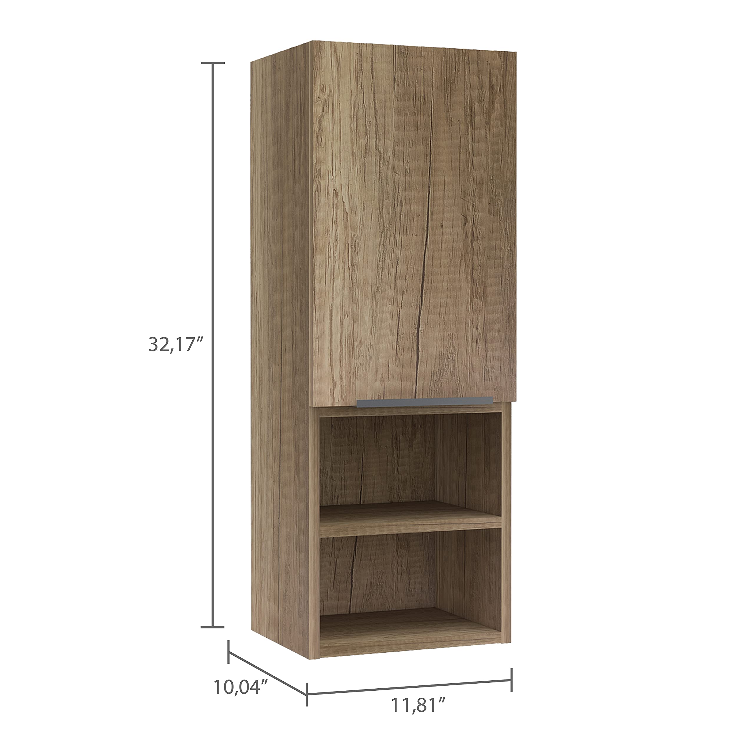 Savona Single Door Medicine Cabinet with 2 Interior & 2 External Shelves, Light Oak Finish - Perfect for Bathroom Storage & Organization