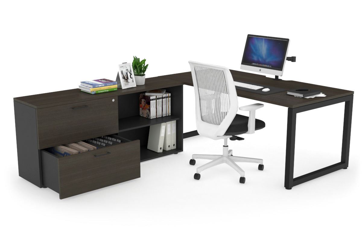 Quadro Loop Executive Office Chair - Black Frame with Cable Scallop [1600L x 800W] - Perfect for Home Office, Conference Rooms & Executive Workspaces