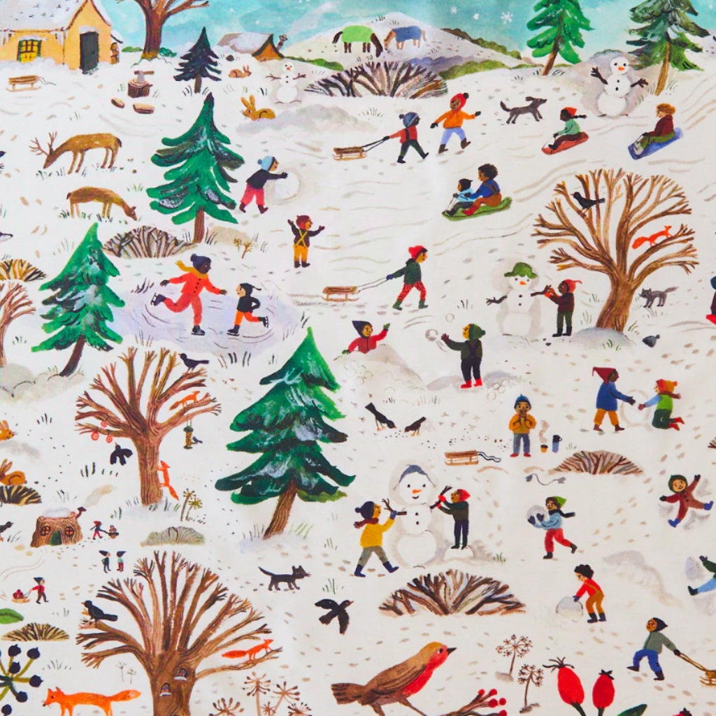 Sarah's Silk Seek & Find MINI Playsilk - Snowy Day Sensory Play Scarf for Toddlers - Perfect for Hide & Seek Games, Dress Up, and Outdoor Winter Adventures
