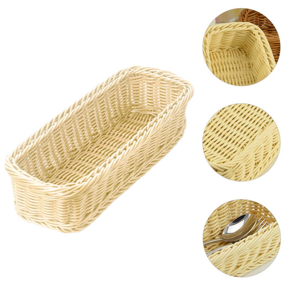 Japanese Woven Cutlery Storage Basket - Square PP Chopsticks Holder for Kitchen & Dining