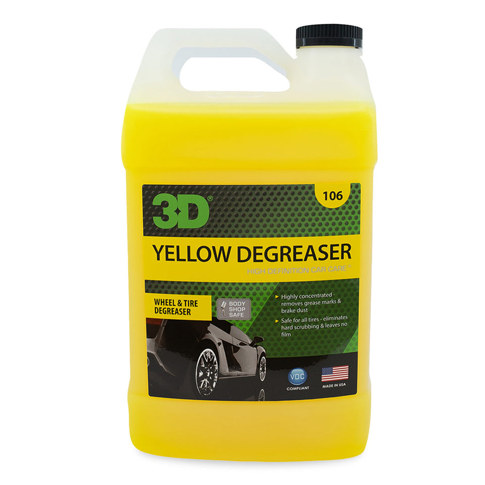 3D Yellow Degreaser Wheel Cleaner - Heavy Duty Brake Dust Remover for Car & Truck Rims - Safe for Alloy Wheels - Perfect for Auto Detailing & Car Wash