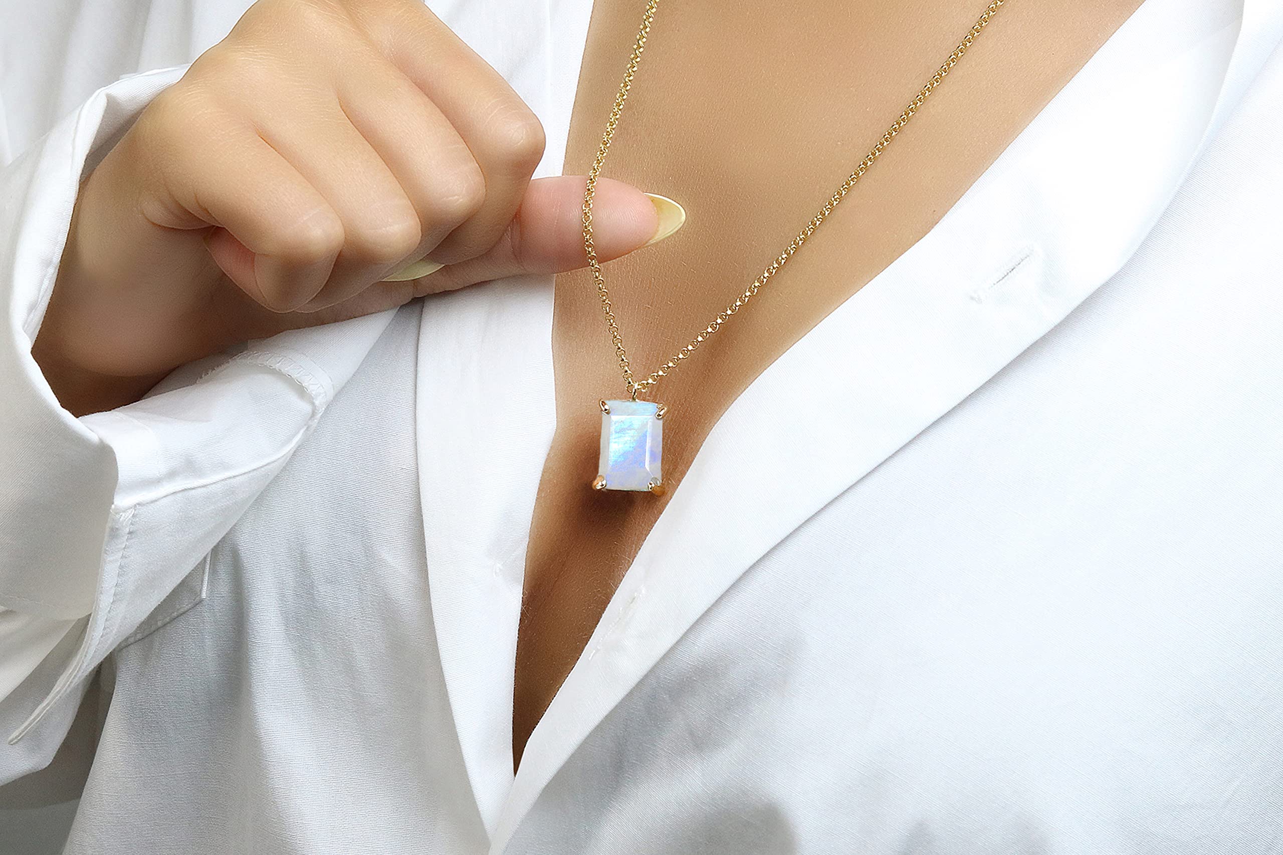 Moonstone Necklace for Women - Elegant June Birthstone Jewelry - Handmade Pendant for Mom, Wife, Sister & Girlfriend - Perfect for Wedding, Anniversary, Prom & Holiday Gifts | Great for Date Nights, Office Wear & Special Occasions