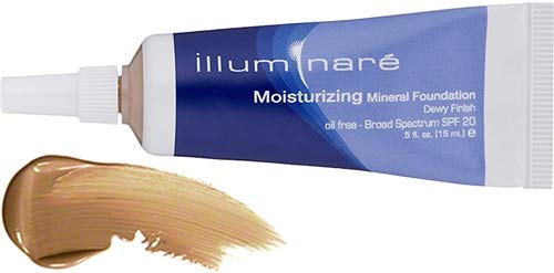 Illuminare Moisturizing Mineral Foundation SPF 15 - 0.5 oz | Natural Makeup for Sensitive Skin | Perfect for Daily Wear & Sun Protection