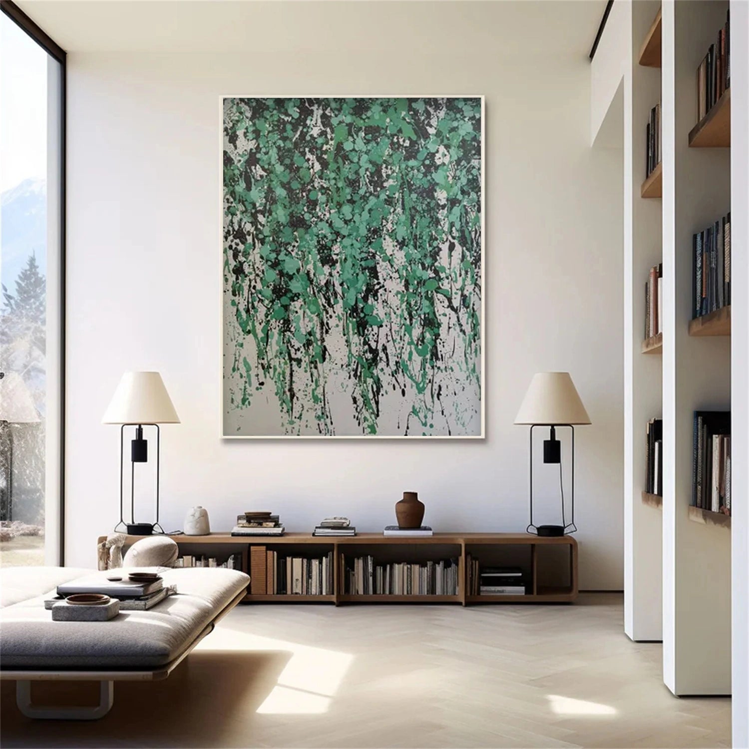 Beautiful Flower and Tree Painting Wall Art - Handmade Canvas Print for Home & Office Decor | Perfect for Living Room, Bedroom, or Gift
