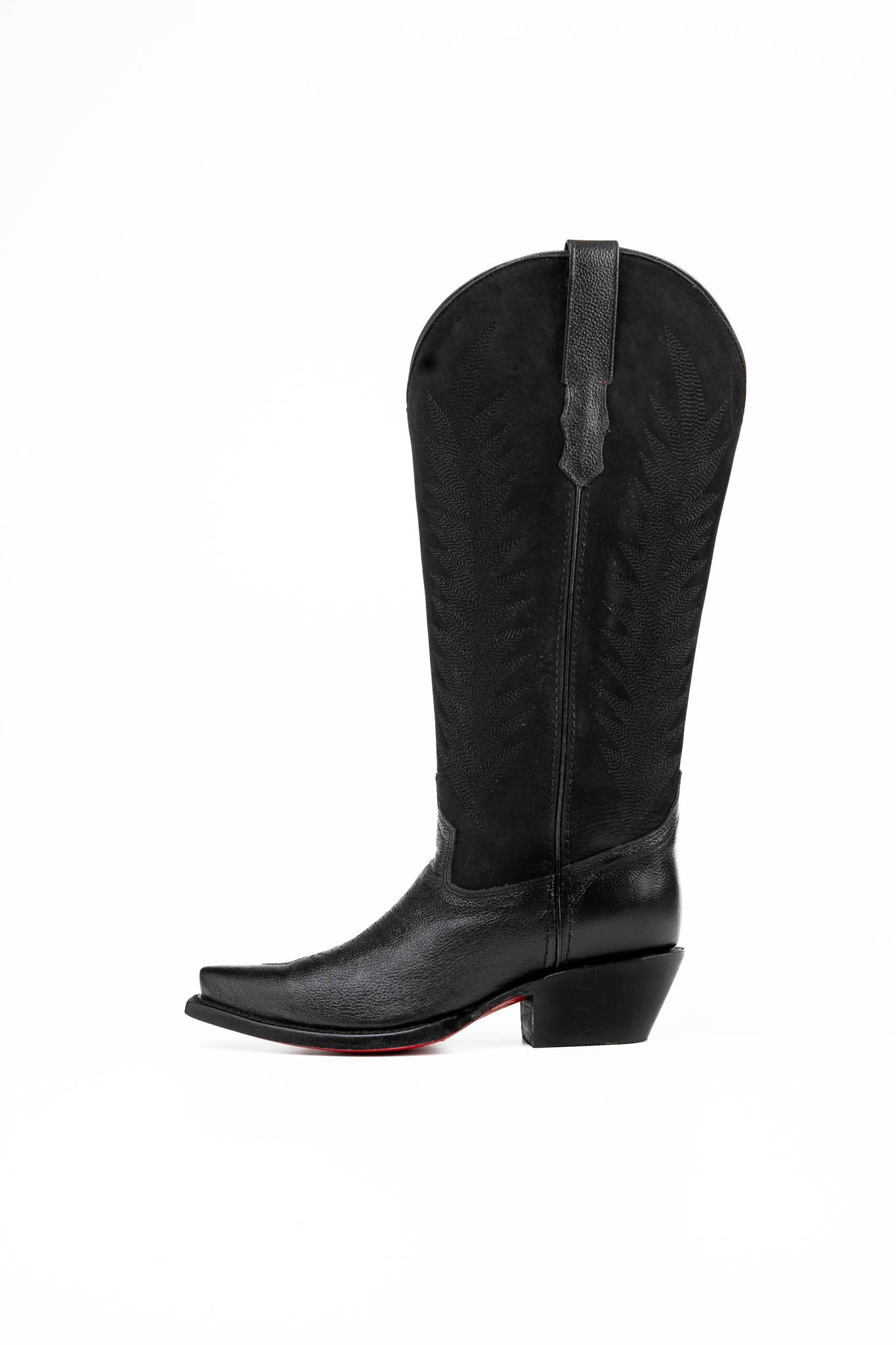 Sierra Women's Midi Red Bottom Wide Calf Snip Toe Cowgirl Boots for Western Riding, Country Fashion & Outdoor Events