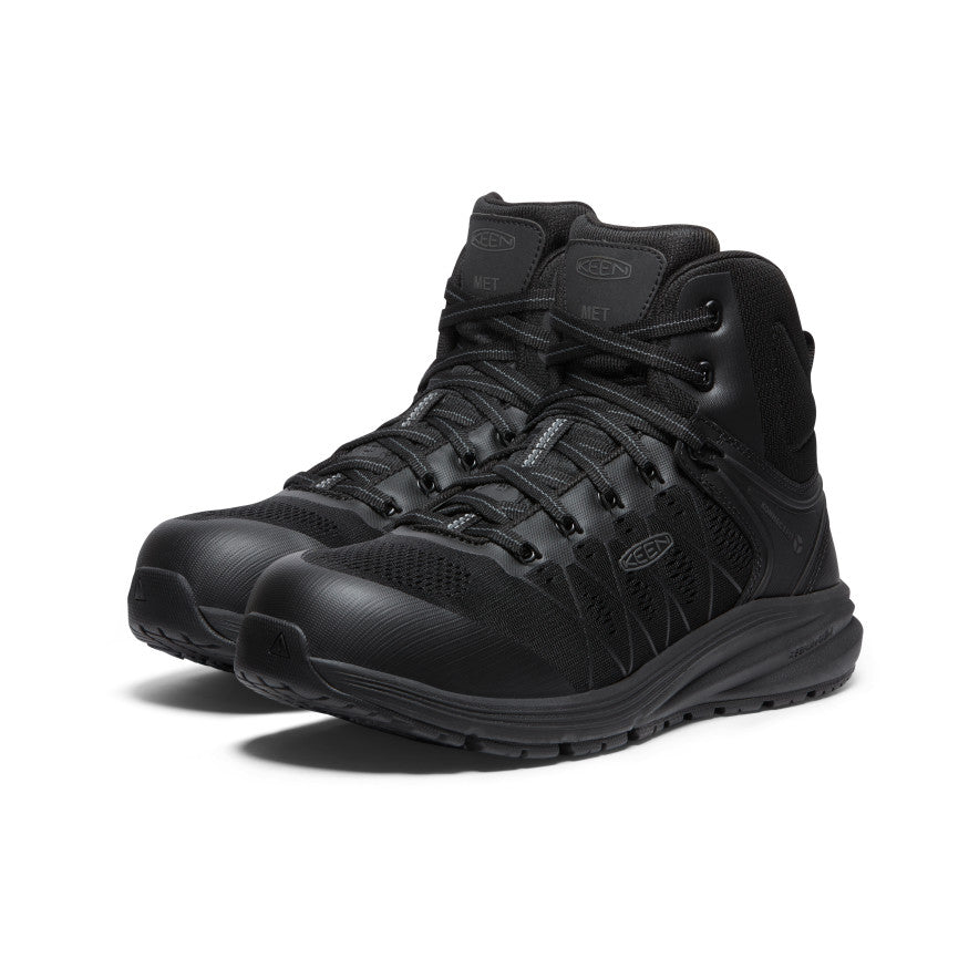 Men's Vista Energy Mid INT MET Carbon Toe Work Boots - Black/Raven | Safety Toe Work Shoes for Construction, Hiking & Outdoor Activities