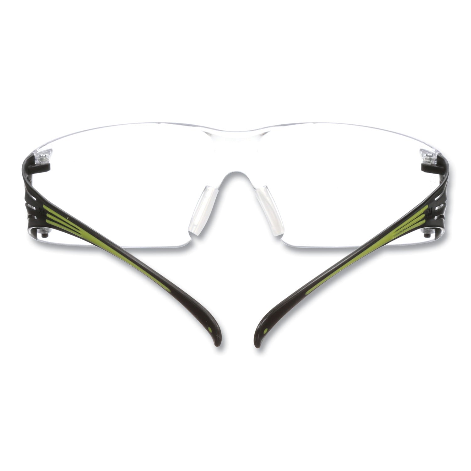 3M™ SecureFit 400 Series Safety Glasses - Green Plastic Frame, Clear Polycarbonate Lens for Eye Protection - Ideal for Construction, Woodworking, and Industrial Work