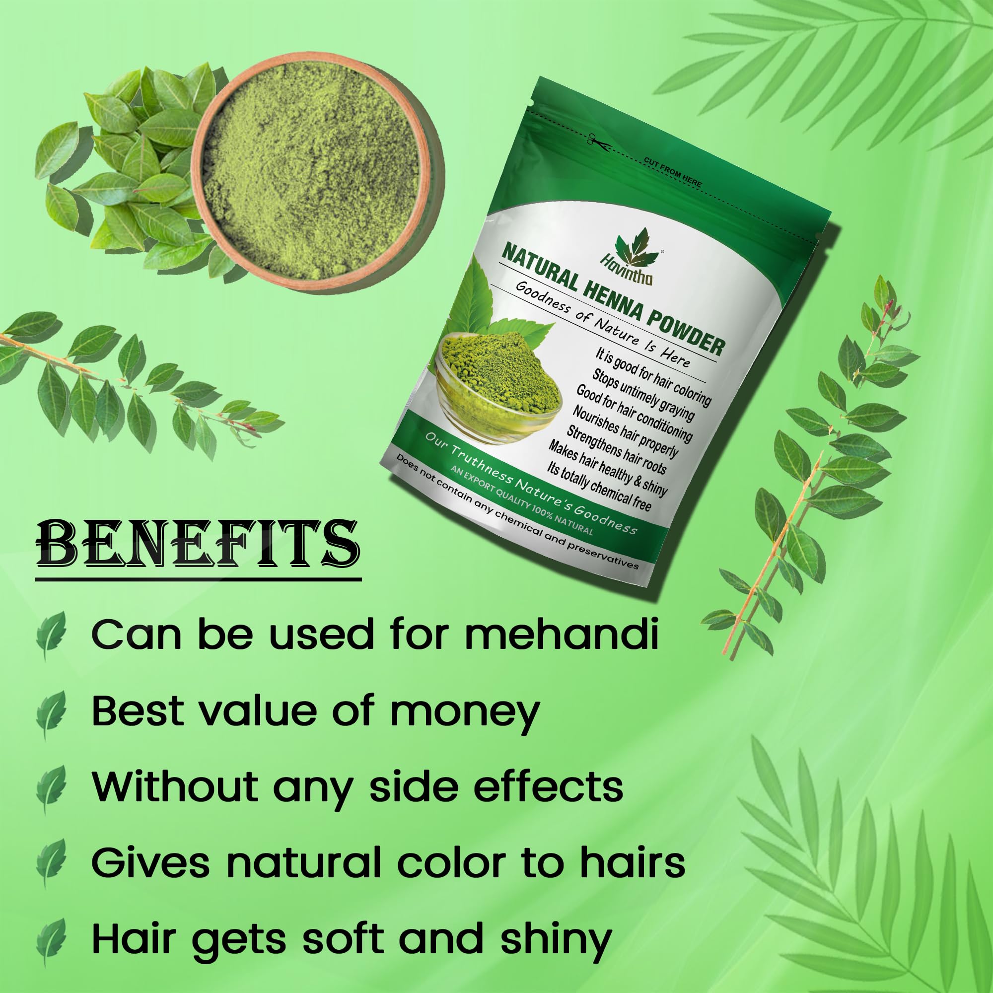 100% Natural Henna Powder for Hair Color & Growth | Lawsonia Inermis Hair Dye | Deep Conditioning Treatment for Shiny, Smooth Hair | Fights Frizz & Repairs Damage | 8oz (227g) | Perfect for At-Home Hair Care & Natural Beauty Routines