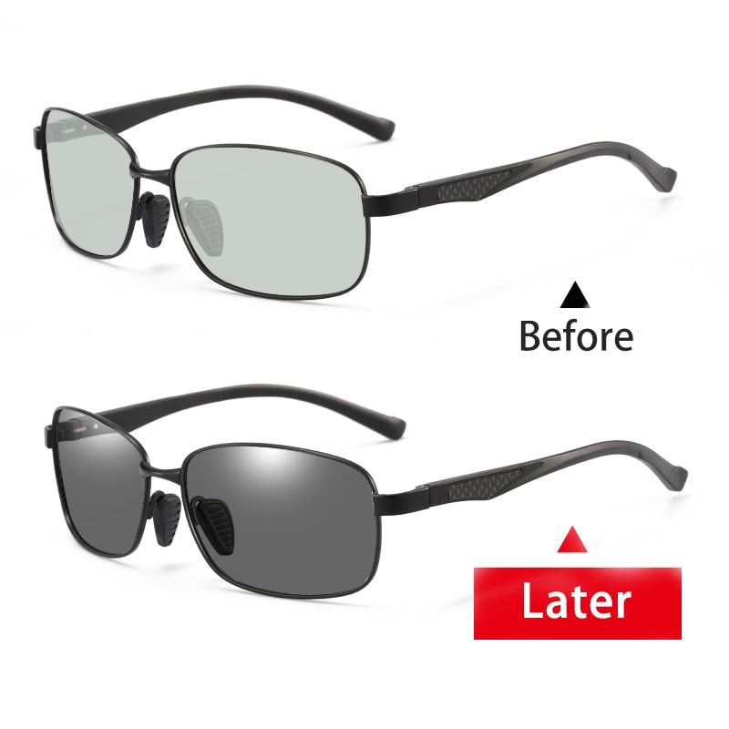 Aidien Unisex Full Rim Rectangle Aluminum Magnesium Reading Glasses & Sunglasses B8177 - Lightweight Eyewear for Reading, Driving, and Outdoor Activities