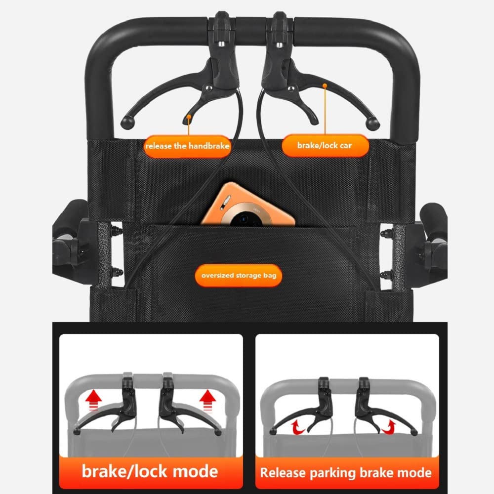 Ultra Lightweight 18 Inch Portable Wheelchair for Adults & Kids - Foldable Travel Wheelchair with Hand Brake for Seniors, Airplane Use & Daily Mobility