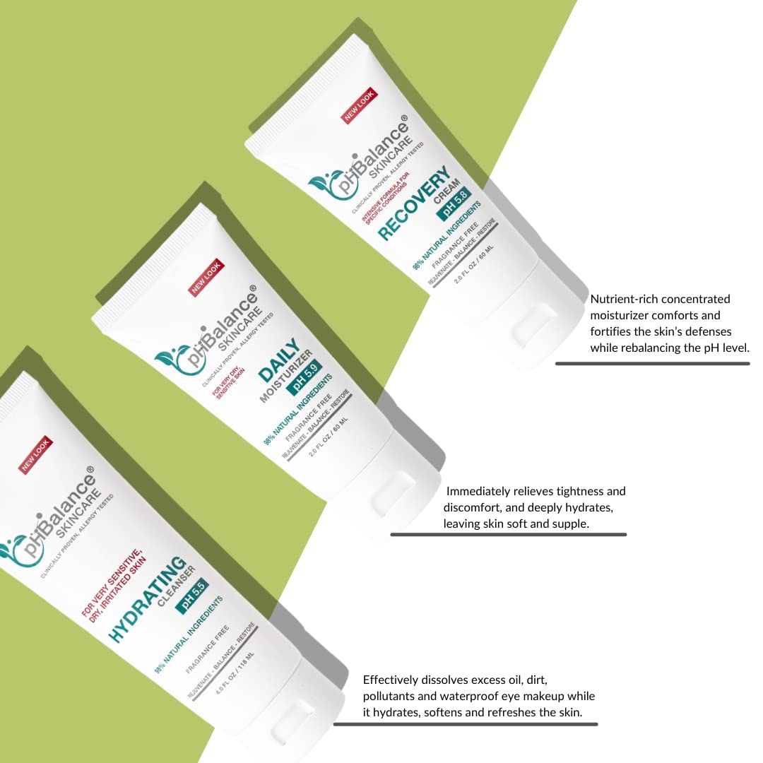 PH Balance Recovery Cream for Eczema, Psoriasis & Dermatitis - Natural Itchy Skin Relief Lotion for Burns & Dry Skin - Fragrance-Free, Cruelty-Free, Paraben-Free (2oz) | Soothes Irritated Skin Daily & Overnight