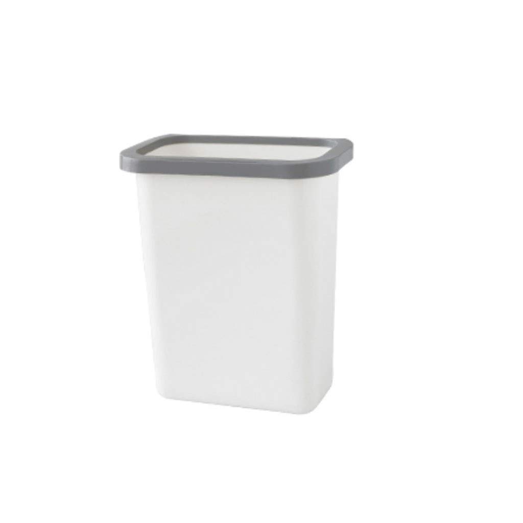 Plastic Garbage Can - Large Open Top Kitchen Trash Bin with Hanging Handle, Recycling Waste Basket for Home, Office & Outdoor Use (Color: White)