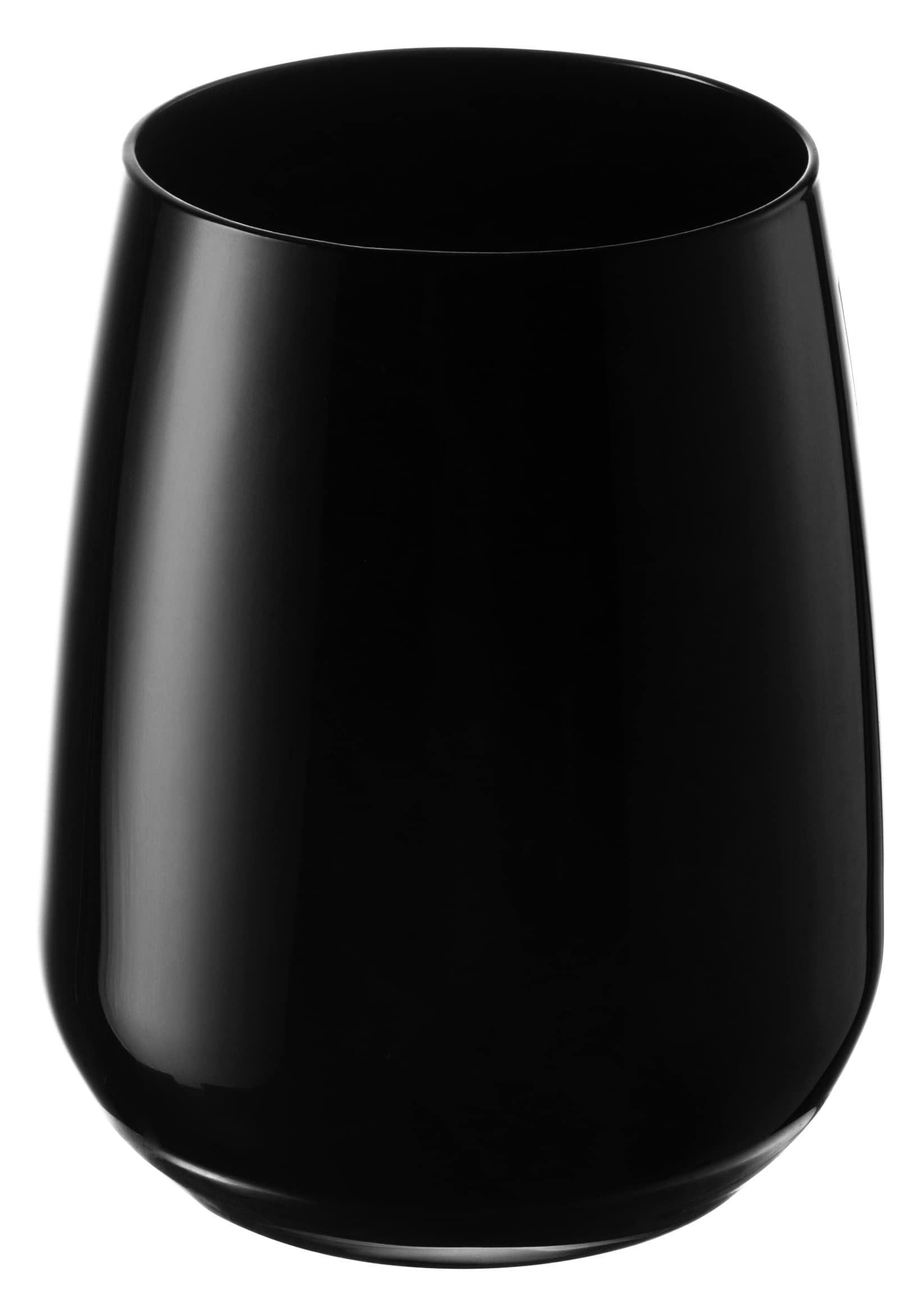 Barski 13 oz Double Old Fashioned Whiskey Glasses - Set of 6 Stemless Crystal Tumbler Glasses for Bourbon, Scotch & Cocktails - Elegant Black DOF Rock Tumblers Made in Europe - Perfect for Home Bars, Parties & Gifts